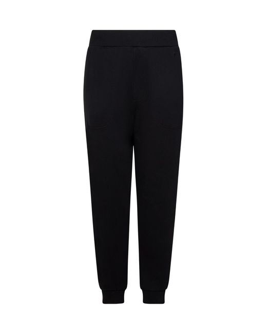 Zegna Black Logo-Embroidered Sweatpants for men
