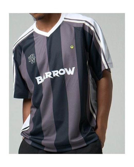 Barrow Black Mesh Stripe T-Shirt for men