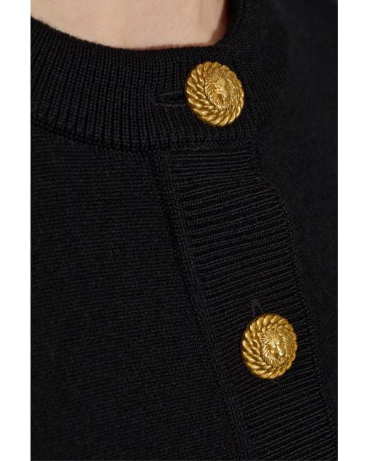 Balmain Black Buttoned Pocket Cardigan