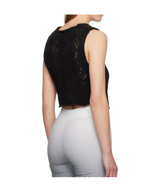 OPEN YY Black Argyle Vest