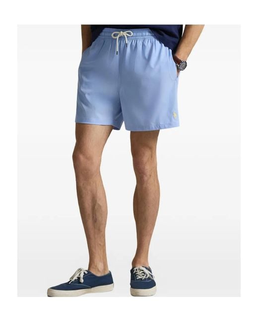 Polo Ralph Lauren Blue Drawstring Swim Shorts for men