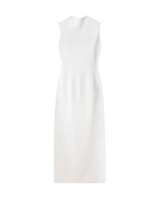 Cult Gaia White Deira Sleeveless High-Neck Dress