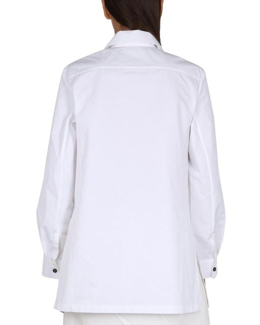 Jil Sander White Buttoned Long-Sleeved Shirt