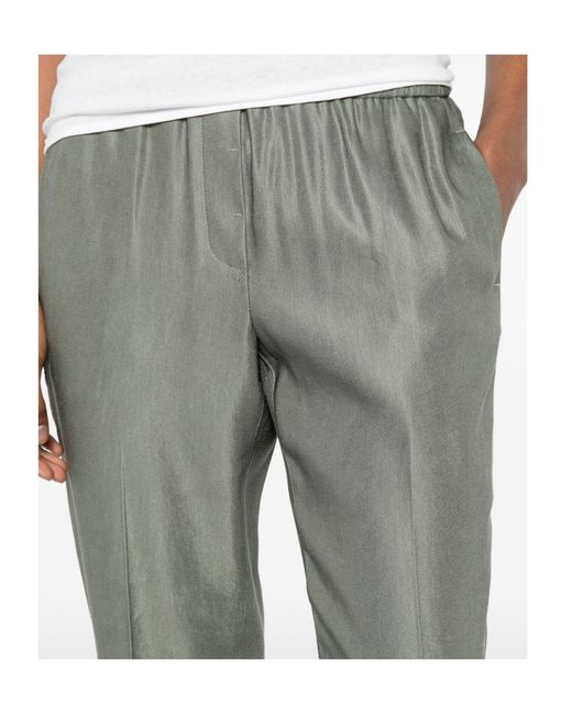 Peserico Gray Elasticated-Waistband Tapered Trousers