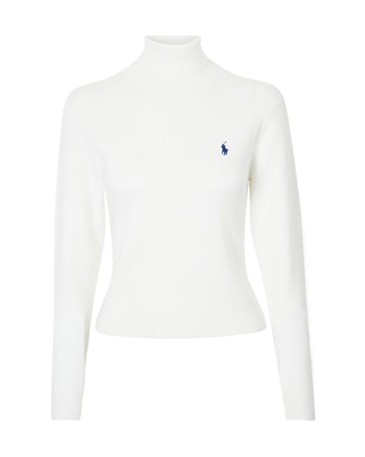 Polo Ralph Lauren White Roll-Neck Long-Sleeve T-Shirt