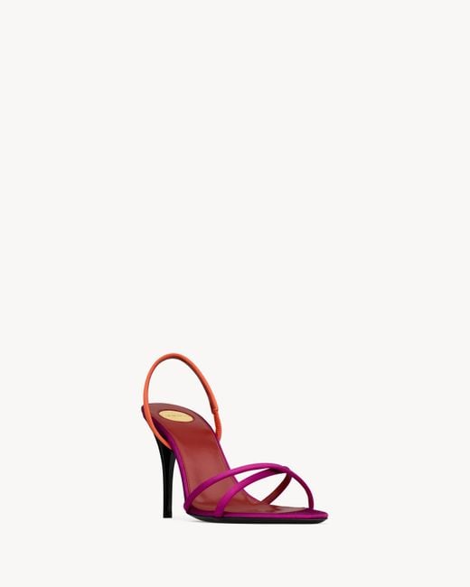 Saint Laurent Pink Justify Slingback Sandals