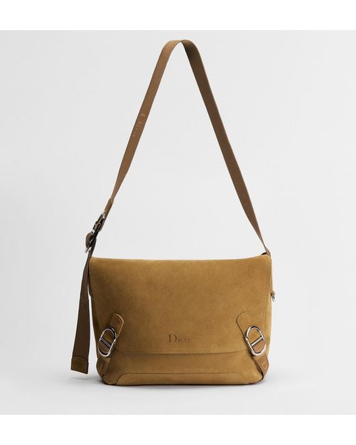 Dior Brown Medium Jett Messenger Bag With Flap for men