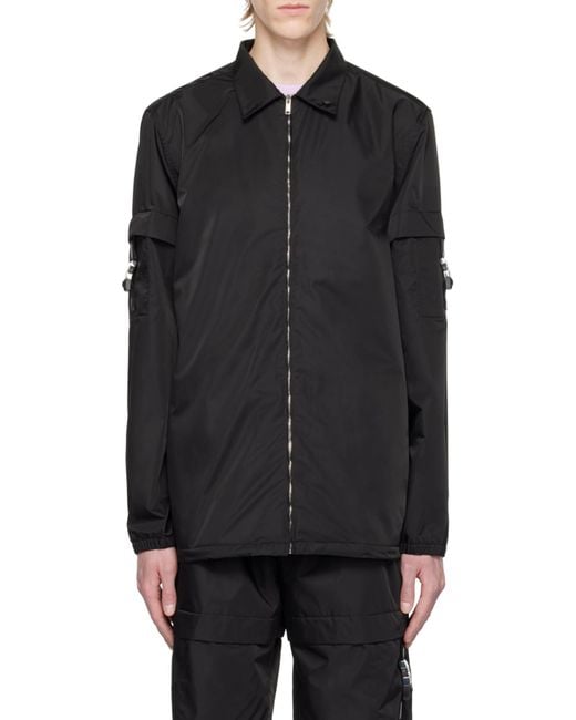 Givenchy Black 4G Buckled Pocket Overshirt for men