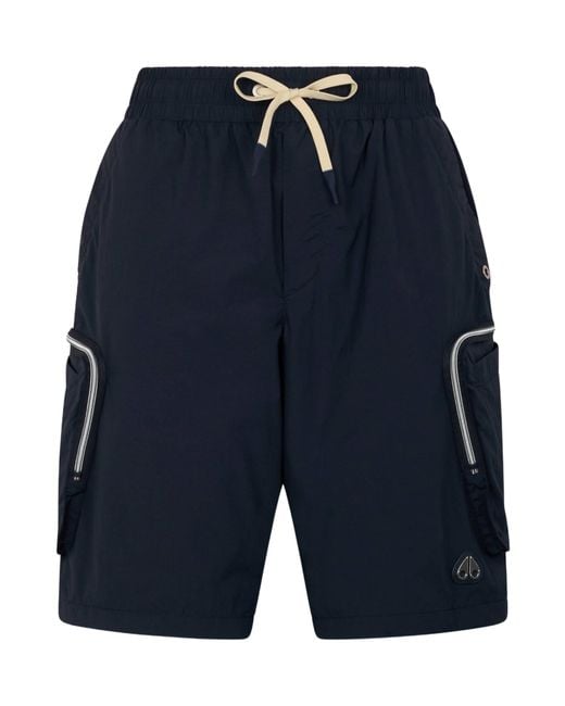 Moose Knuckles Blue Tristan Crinkle Drawstring Shorts for men