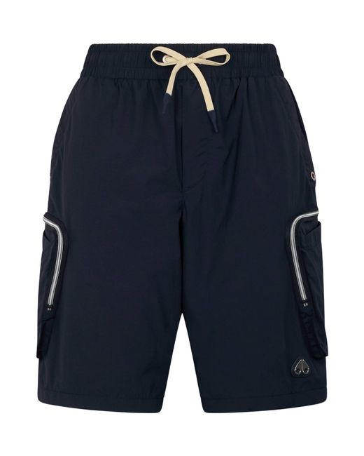 Moose Knuckles Blue Tristan Crinkle Drawstring Shorts for men