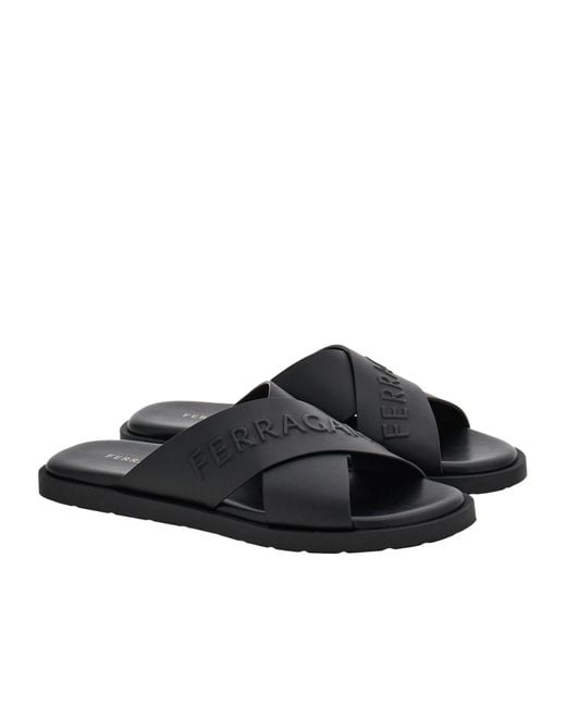 Ferragamo Multicolor Ferragamo Logo Embossed Slides for men