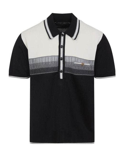 Amiri Black Polo With Lurex Thread for men