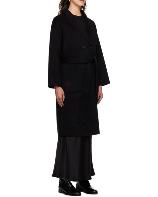 Anine Bing Black V-Neck Double-Breasted Coat