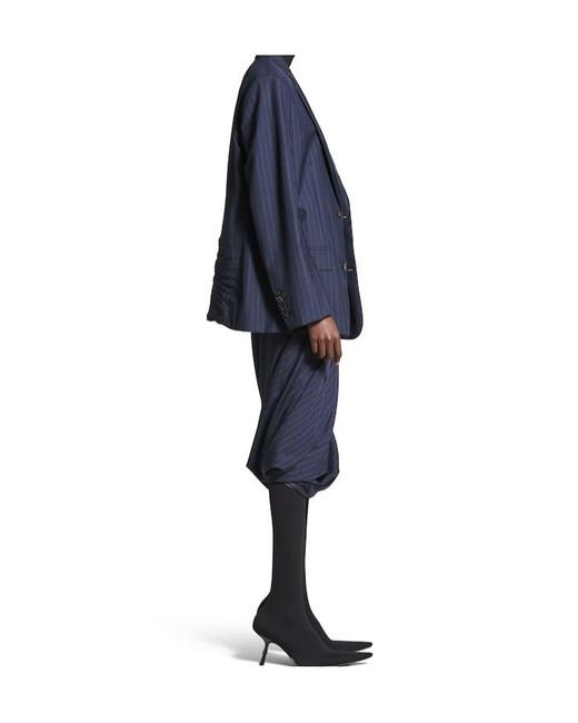Balenciaga Blue Twisted Tailored Skirt