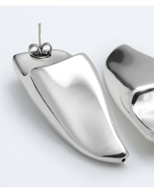 Bottega Veneta White Large Prisma Earrings