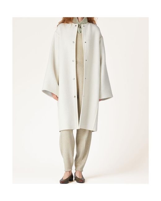 Loro Piana White Single-Breasted Coat