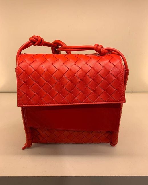 Bottega Veneta Red Intrecciato Crossbody Bag