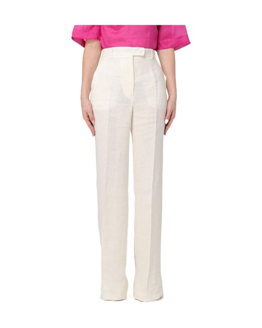 Max Mara Multicolor Studio High Waisted Straight Leg Trousers