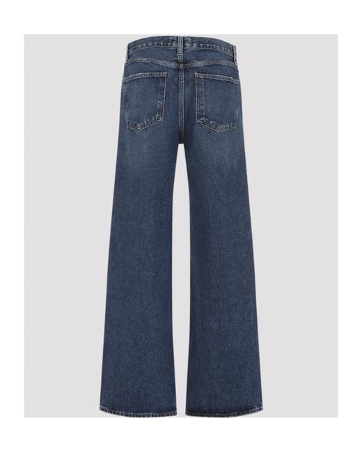 Agolde Blue The Arc Mid-Rise Wide-Leg Jeans