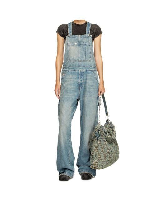 DIESEL Blue D-Framu-U Denim Dungarees for men