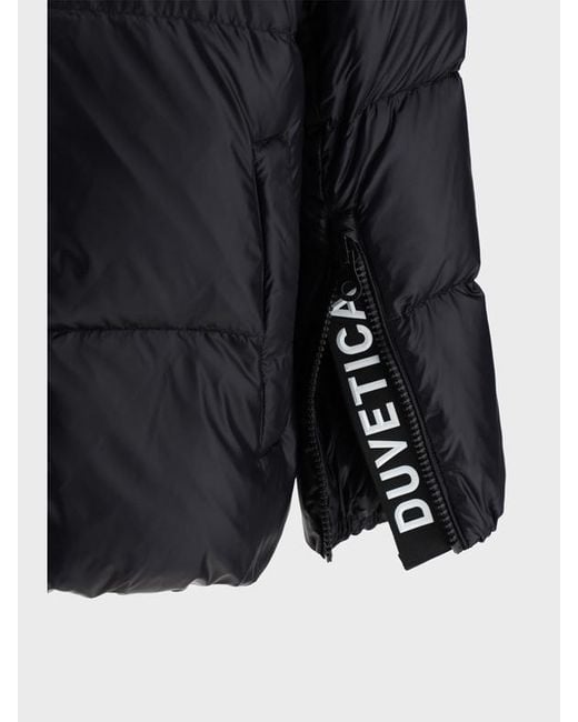 Duvetica Black Hooded Quilted Jacket for men
