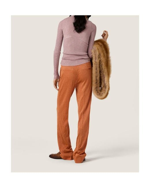 Miu Miu Orange Lurex Pants