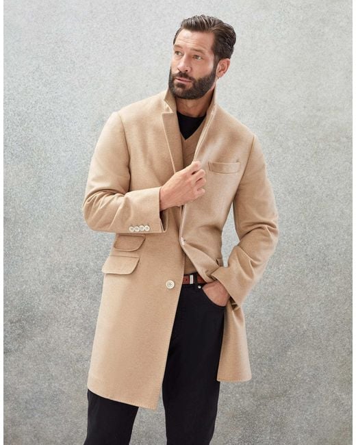 Brunello Cucinelli Natural Single-Breasted Cashmere-Blend Coat for men