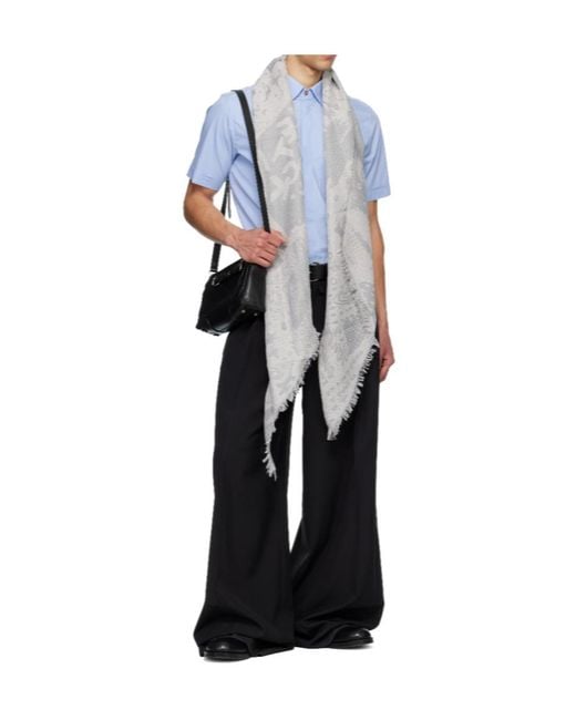 Vivienne Westwood Gray Patterned Scarf for men