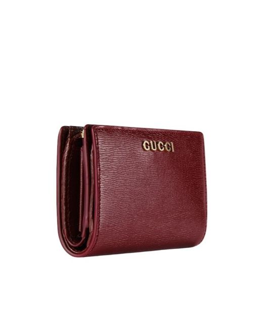 Gucci Red Logo Script Card Case