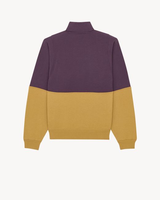 Saint Laurent Purple Cotton Two-Tone Sweatshirt