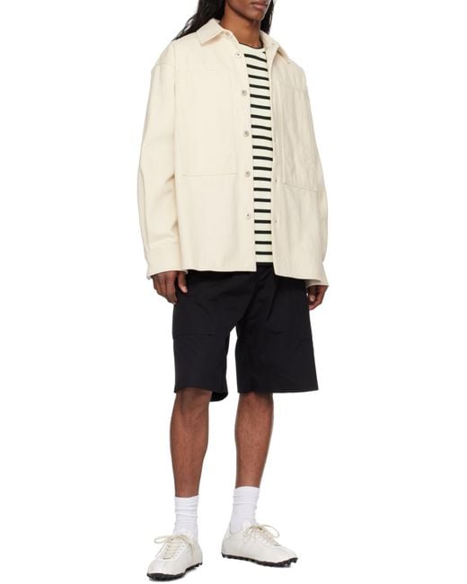 Jil Sander Black Poplin Shorts for men