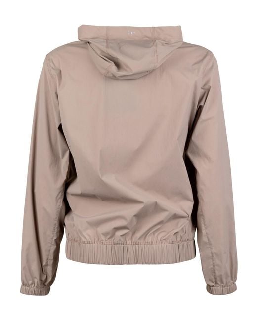 Herno Multicolor Hooded Drawstring Zip Coat for men