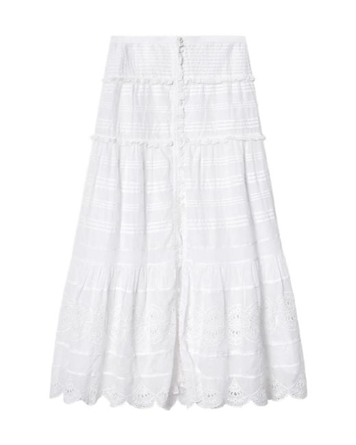 Isabel Marant White Isabel Marant Étoile Paoline Floral Lace Maxi Skirt