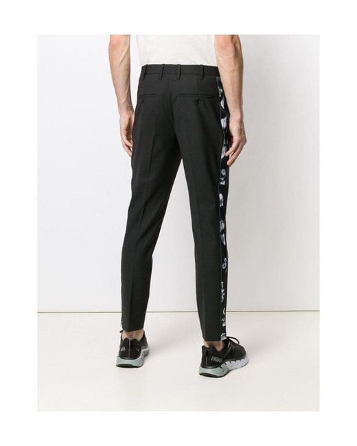 Neil Barrett Black Side Striped Slim Suit Trousers for men