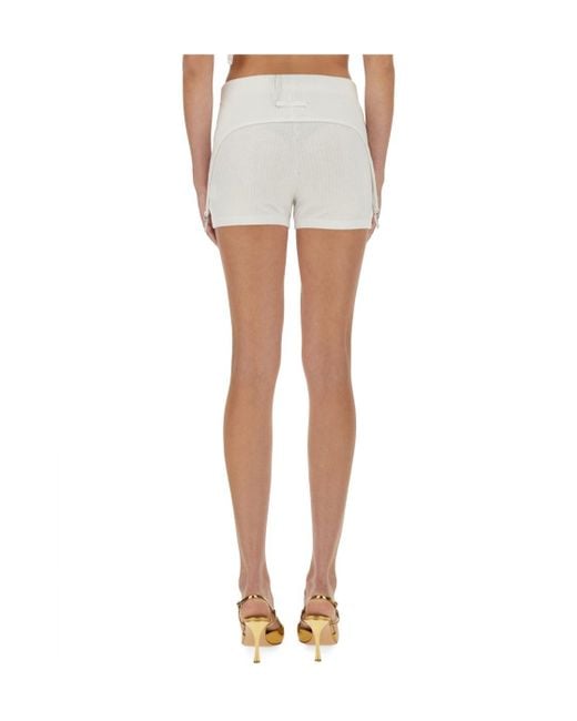 Jean Paul Gaultier White Logo Detail Shorts