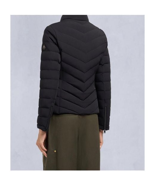Moose Knuckles Black Elora Zip-Up Puffer Jacket