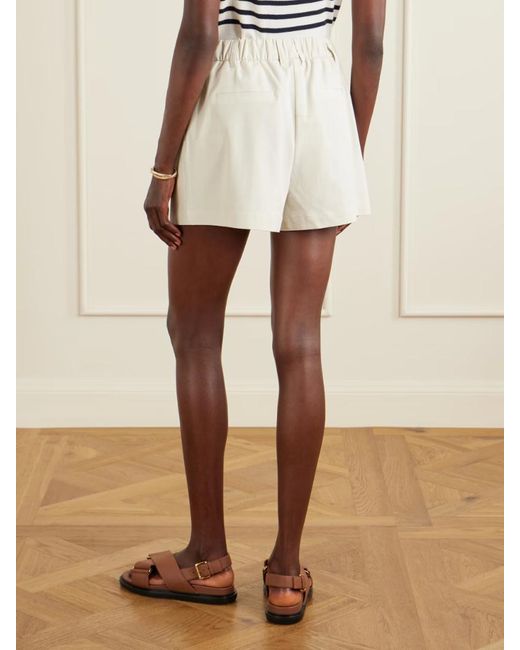 Varley White Tansy Pleated Shorts