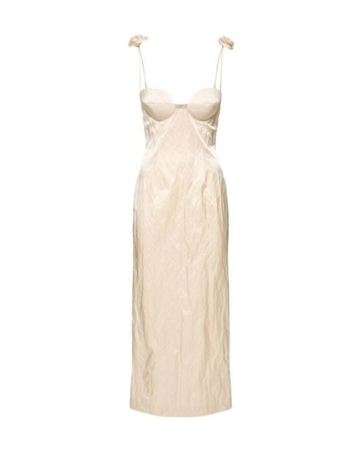 Magda Butrym Natural Cotton Blend Midi Dress