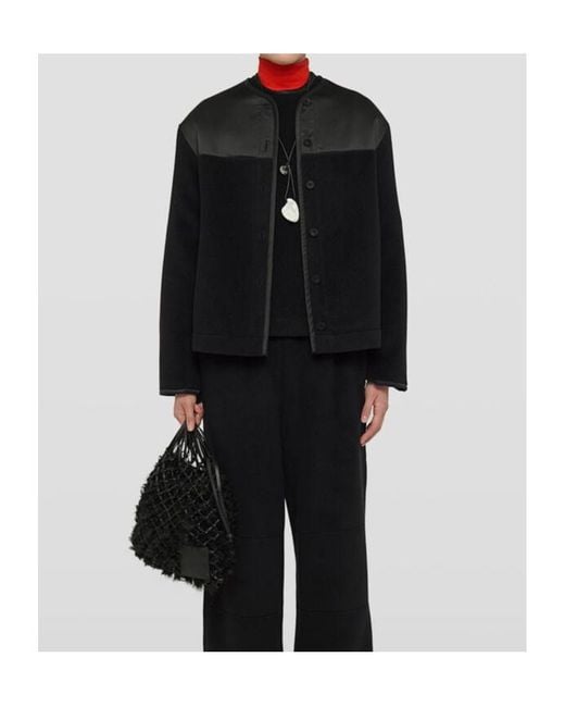 Jil Sander Black Panelled Fleece Jacket