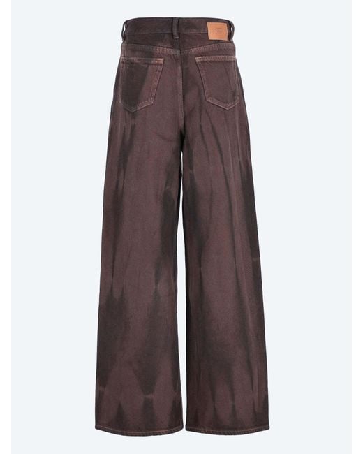 Ganni Brown Overdyed Heavy Denim Baggy Jeans
