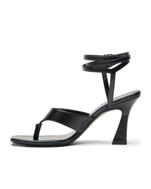 Stuart Weitzman Black Vinnie Wrap Thong 85
