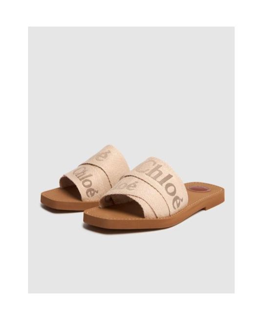 Chloé White Flat-Bottomed Sandals