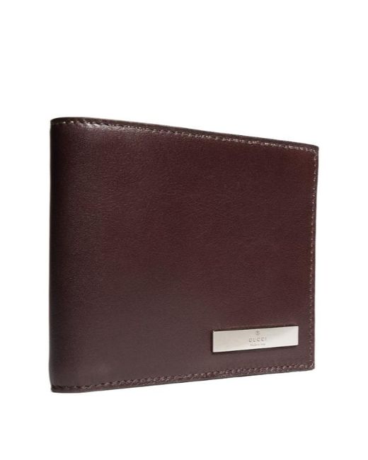 Gucci Purple Bi-Fold Wallet With Metal Tag for men