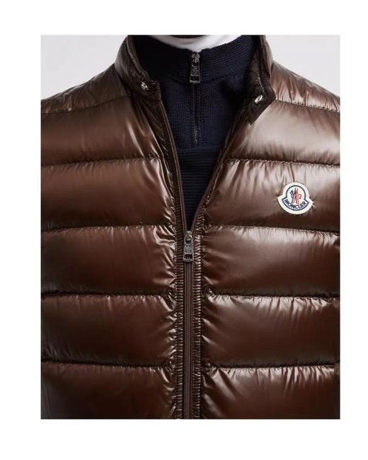 Moncler Brown Gui Zip-Up Padded Gilet for men