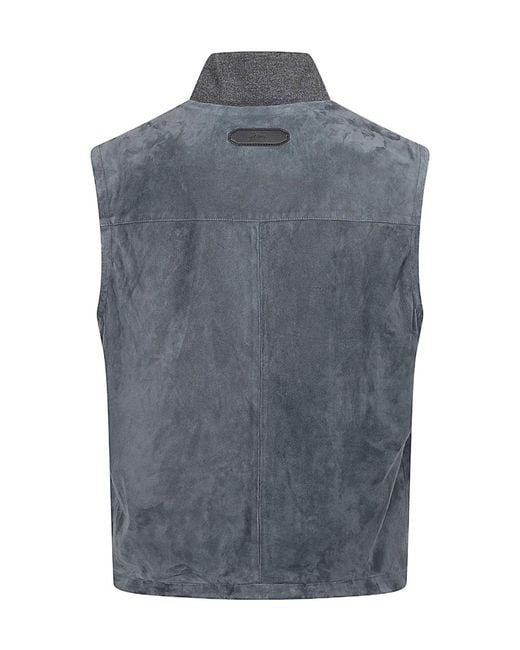 Brioni Gray Stand-Up Collar Vest for men