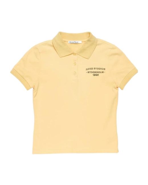Acne Yellow Sprayed Polo T-Shirt
