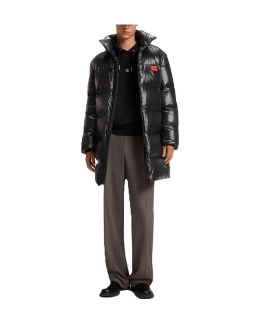 Boss Black Solid Stand Collar Jacket for men