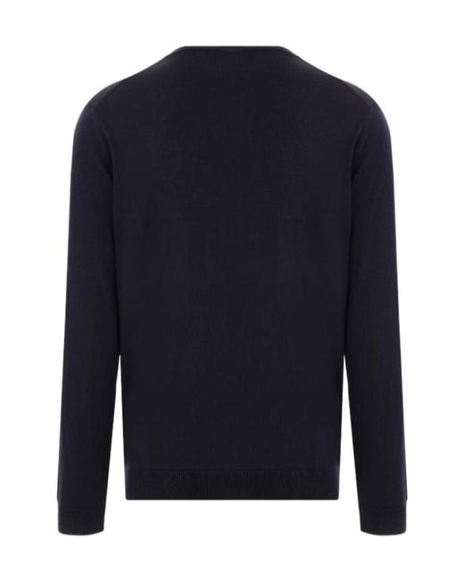 Roberto Collina Blue Merino Crewneck Knitwear for men