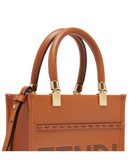 Fendi Brown Sunshine Mini Tote Bag
