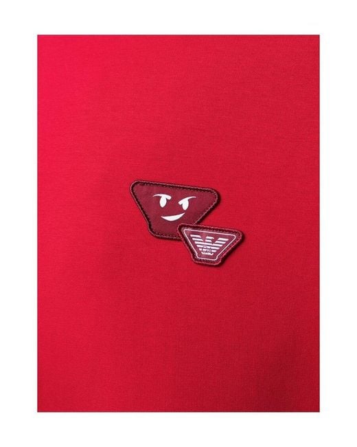 Emporio Armani Red Logo Patch Sweater for men